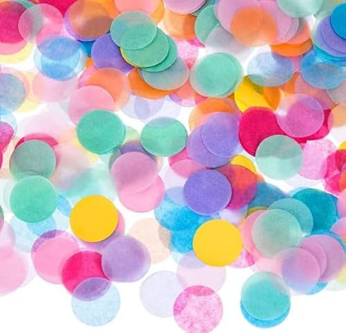 7000 confeti de colores – Grandes pasteles multicolor redondos de 60 g para globos, paquete de regalo, decoración para cumpleaños y fiestas