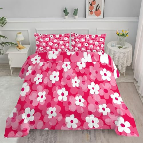 Linfye Bettdecke 155x220 4 Jahreszeiten Rosa Blumen Steppdecke 155x220 Vierjahreszeiten Schlafdecke Ganzjahresdecke, Bettdecke Ohne Bezug Bettdecken Wende Waschbar Antiallergisch BC134