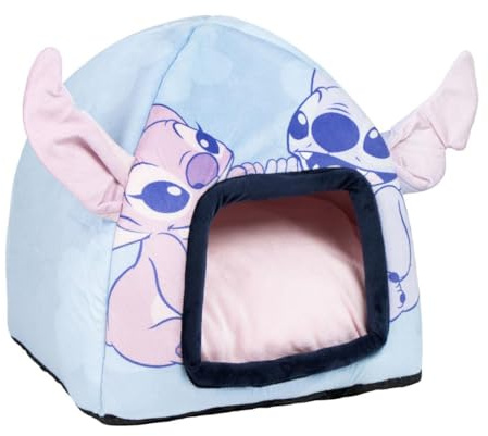 CERDÁ LIFE'S LITTLE MOMENTS - Cama para Perros y Gatos Stitch - Refugio Cueva con Cojin Incluido - Espacio Acogedor y Seguro para Mascotas Pequeñas y Medianas - Lavable - Licencia Oficial