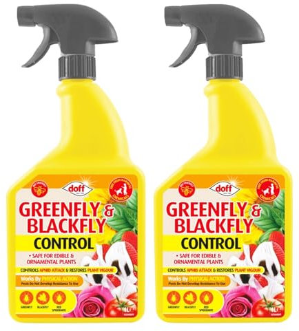 Greenfly & Blackfly Control Spray 1L – Pack of 2 – Fast-Acting Insecticide for Aphids, Whitefly & Plant Pests – Protects Roses, Vegetables & Ornamental Plants