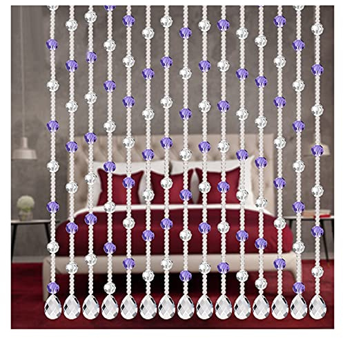 Cortinas de Cristal,Cortinas Cuentas De Cristal Decoración para el hogar Cortina Cristal de cristal Corta Cortina de Lujo Sala de estar Dormitorio Dormitorio Detalle Decoración Divisor Decoración(A)