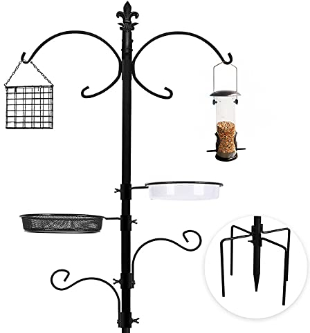 Urban Deco Bird Feeders Hanging Station with 3 Feeders,5-Prong Base