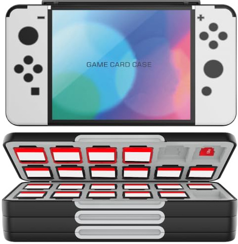 HEIYING Étui pour Cartes de Jeu pour Nintendo Switch 2/OLED/Lite, Boîte de Rangement pour Cartes Portable Motif Personnalisé avec 72 Emplacement pour Carte de Jeu et 24 Emplacement pour Carte Micro SD