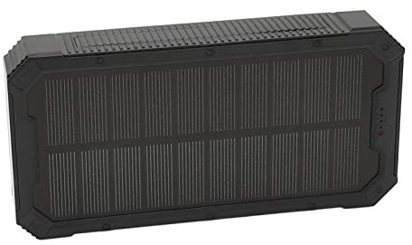 Solcellsladdare Power Bank, QC3.0 TråDlöS Snabbladdning, 36800Mah VattentäT BäRbar Extern Backup-Laddare, Med Inbyggd Led Flashlight Och 4 USN-Portar FöR Alla Elektroniska Enheter (Svart)