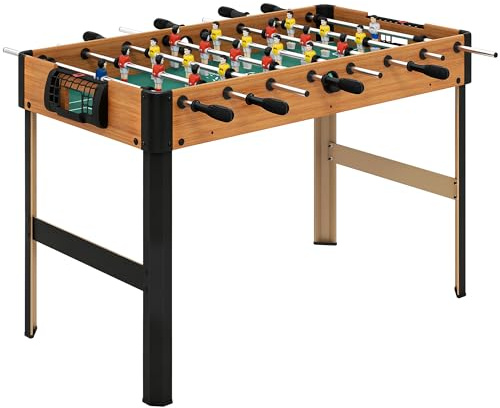 HOMCOM Futbolín para Niños de 7+ Años Futbolín Infantil de Madera 118x104x69 cm con 2 Bolas 8 Asas 2 Marcadores 22 Jugadores para Familias Fiestas Negro