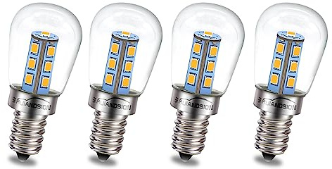 Ruiandsion Lampadina LED E12 12V 24V 10-30V (Bianco Caldo), 2835 13SMD, Attacco a Vite E12, per Macchina del Ghiaccio, Distributore d'Acqua, Lampade di Sale - Confezione da 4