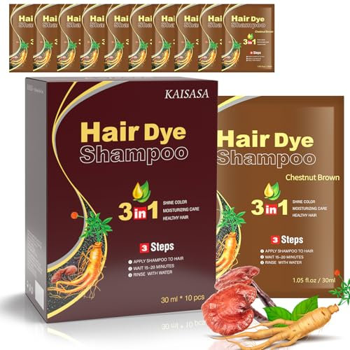 Shampoo Colorante, Black Hair Dye Shampoo 3 in 1, Capelli Istantaneo, Hair Color Colorante Nero per Donna Uomo (Marrone castagna)