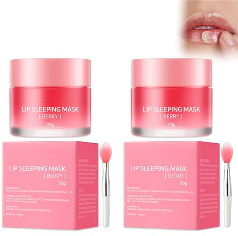 2PCS Máscara de Labios, Mascarilla Hidratante para el Cuidado de los Labios, Hydrate Exfoliate Lip Treatment Cream Lip Balm Restore and Revitalize Cracked or Chapped Lips