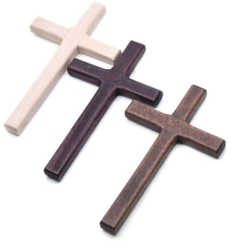 LQIOACU 3 Stück Holzkreuz, Jesus kreuz wand, Kreuz zum aufhängen, Wandkreuz katholisch