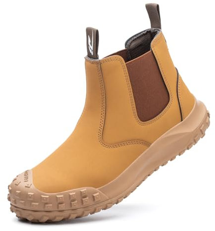 Gugifcto Zapatos de Seguridad para Hombre Mujer Botas de Seguridad para Hombre Cuello Elástico Sin Cordones Zapatos de Trabajo Hombre Resistente al Agua al Polvo y a Las Puñaladas Yellow39EU