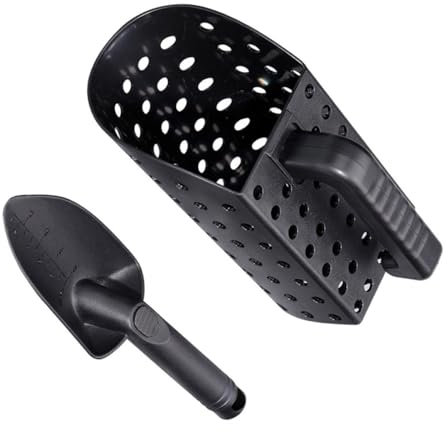 JOINPAYA 1 Satz Werkzeug Zum Goldwaschen Beschuss Bagger Zusammenklappbar Handhaben Sandwanne Bausatz Sandkasten Jagd Werkzeuge Strand Scoop Sieben Schatz Sichter Rechen Black