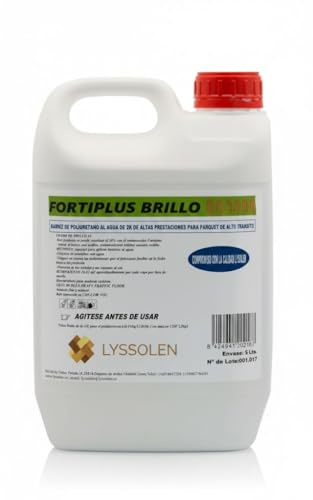 LYSSOLEN - Barniz de Poliuretano para Suelos de Madera al Agua - 5 Litros - Acabado Brillante de Alta Resistencia al Desgaste - Protección y Durabilidad Profesional para Parquet y Tarima - Incoloro