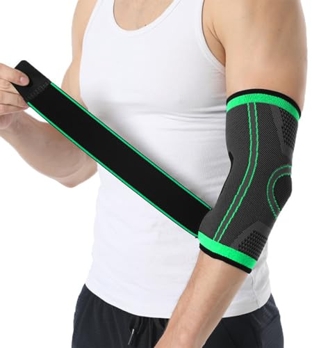 NuCamper Tutore Epicondilite Gomito 2 Pezzi, Fascia Di Compressione, Gomitiera per Uomo e Donne, Bendaggio Antiscivolo per Palestra Bodybuilding Calisthenics e Allenamento, Tendiniti