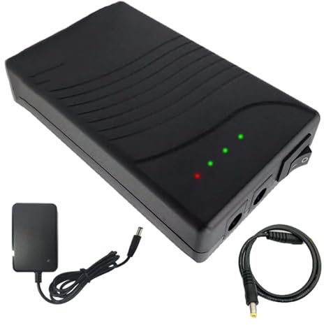 FREEDOH Litiumjonbatteripaket 12V powerbank 1800mAh 2200mAh 2600mAh 3000mAh 3400mAh Externt batteri med dubbel utgång för olika 12V-backupbatterier med laddare,12v3000mah
