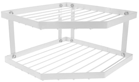Didiseaon Corner Kitchen Counter Organizer Shelf Space-saving Metal Pot Rack Stand for Efficient Corner Storage of Pots Pans and Condiments Multi-layer Kitchen Organizer for Compact