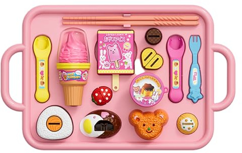 Giocattolo per Budino 1 Set Giochi di Imitazione Giocattoli da Dessert Giapponesi con Cucchiaio Forchetta Bacchette Gelato Piatto per Ghiaccioli Accessori da Cucina Gioco di Ruolo Giocattolo Edu