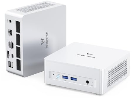MINISFORUM UM880 Plus Mini PC Barebone with AMD Ryzen 7 8845HS (8C/16T, up to 5.1GHz), Mini Computer Dual DDR5 RAM M.2 PCIe4.0 SSD Slots, OCuLink, 5xUSB Port, Triple Display with HDMI+DP+USB4, WiFi6e