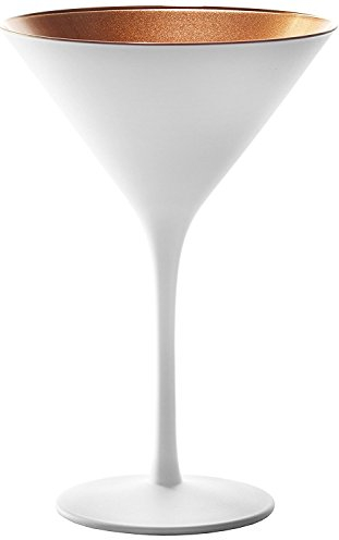 Stölzle Lausitz Verres à Cocktail Blanc/Bronze Set de 6, 240 ml – Verres Élégants pour Martini & Manhattan – Verres en Cristal Sans Plomb – Résistants au Lave-Vaisselle & aux Chocs