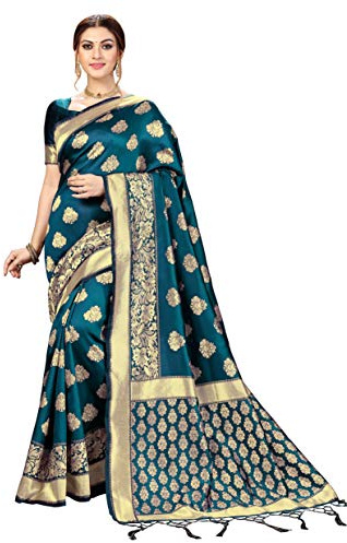Nivah Fashion Women's Banarasi Art Silk Saree with Blouse Piece