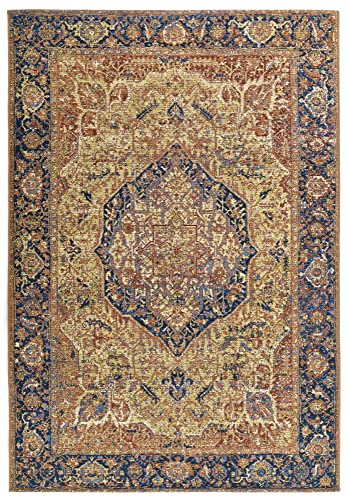 Funky Outdoor | Orient One | Teppich aus 76% Polypropylen / 24% Polyester | maschinell gewebt | Größe: 80 x 165 cm | Farbe: Gold | Tom Tailor |