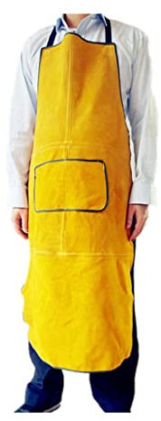 Schweißerschürze Rindslederschweißschürze, Hitzebeständige Und Flammhemmende Schwere Arbeitsschürze, Blacksmith-Carpentry Workshop-Schürze (Color : Yellow, Size : 105x60cm)