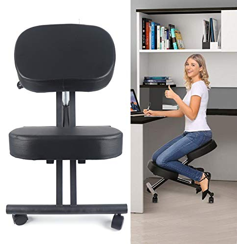 Fetcoi Kniestuhl Ergonomisch Bürostuhl Computerstuhl Kniehocker Ergonomischer Wirbelsäulen Korrektur W/ 4 Rollende Räder