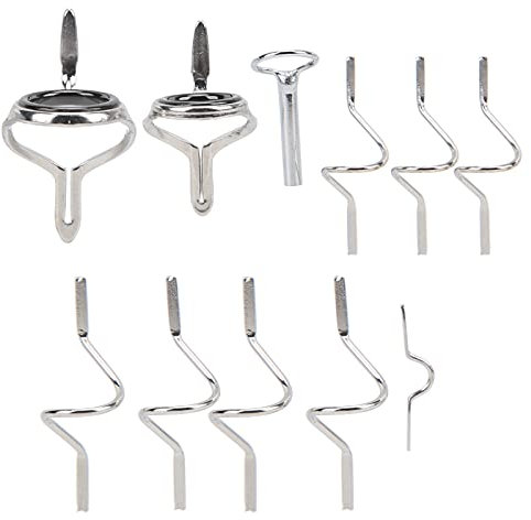 Agatige Angelrutenspitzen-Reparaturset, Fliegenfischen-Führer, Angelreparaturwerkzeug, Edelstahl, Starke Schnallenrahmen, Fliegenruten-Set