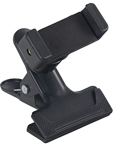 Stagecaptain HC-2 - Universeller Smartphone Halter mit starker Klemme - Praktisch für Proberaum, Büro, Haushalt, Office, Auto & Urlaub - Für Smartphones bis 90 mm Breite - Mit 1/4 Stativgewinde