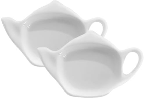 IMIKEYA 2 Stück Teebeutelhalter kleine Keramik Teebeutel in Teekannen förmige Teebeutel Untertasse Teebeutelschale Teebeutelhalter für gebrauchte, Saucen, Dessert