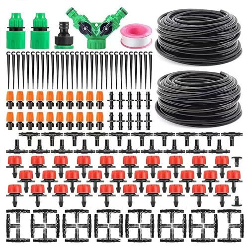OPUHOHR 98.5FT Drip Irrigation System Kit, 149 Pack Automatic Irrigation System, Greenhouse Micro Drip Irrigation Kit for Garden Greenhouse, Flower Bed,Patio,Lawn