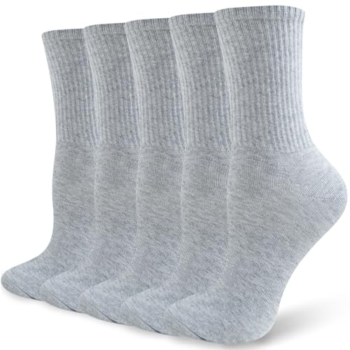 Wamicu Calzini Donna in Cotone Traspirante, 5 Paia Calze Sportive da Corsa e Tennis Sottili,Taglie 35-38