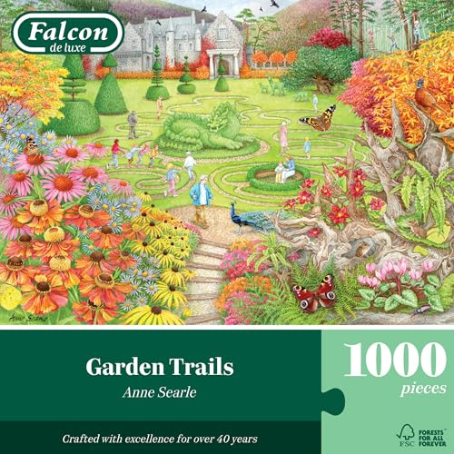 Falcon Garden Trails - 1000 Piece Jigsaw Puzzle for Adults - 1000Pc Adult Puzzles - Beautifully Illustrated Large Jigsaws & Fun Activity for Home, Rainy Days, Birthday Jumbo