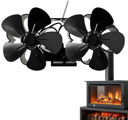 Genérico Ventilador térmico de leña - ventilador de pellet activo | Módulo de resistente al calor con protección contra sobrecalentamiento para estufas de pellets de madera, unidad de circulación de