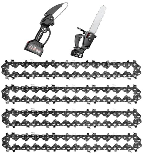 Dwitkul 4 Pezzi Catene Motosega Universali 6 Pollici Ricaricabili da 1/4, 1,1 mm, 37 TG Catena per Mini Motosega a Batteria Mano per Taglio Legno Giardinaggio Rifinitura e Manutenzione