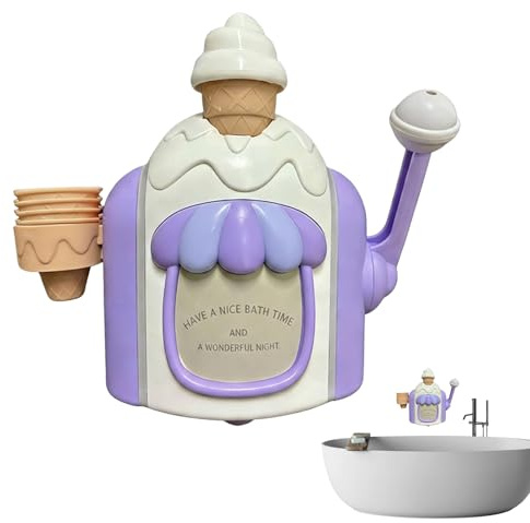 Giocattoli Vasca Bambini 4-8 anni - Macchina Bagno Gèlato Schiumatore con Fibbia Anti-Scadivola | Gioco Vasca Piccoli Finzione Doccia Acquatico | Produttore Bolle Gelataio per Ragazzi Ragazze Casa
