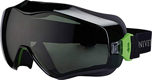 Univet 6X3.00.00.05 Vollsichtbrille 6X3 mit grünem G15 Glas in dunkelgrau