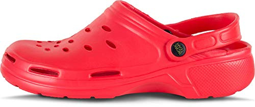 Work Team Zueco EVA Unisex. Ultraligero, ergonómico. Anatómico, con Cámara ortopédica, Suave para los pies. Unisex Rojo 39