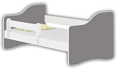 Letto per bambino Cameretta per bambino con materasso Lettino bambini HAPPY (Grigio, 160x80 cm)