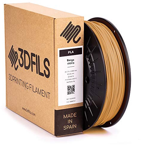 3DFILS - Filamento flexible para impresión 3D eFil TPU 60D: 1.75 mm, 1 Kg, Marrón Beige