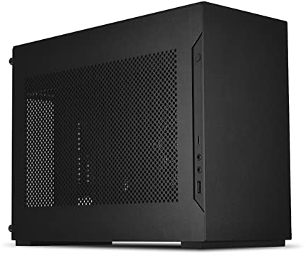 LIAN LI A4-H2O schwarzes SPCC/Aluminium-Mini-ITX-Computergehäuse, PCI4.0-Riser-Kartenkabel im Lieferumfang enthalten – A4-H2O X4, Schwarz