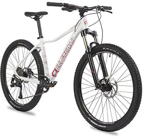 Eastern Bikes Alpaka 27.5 Lightweight MTB Mountain Bike, 9-Speed, Hydraulic Disc Brakes, Suspension Fork Available in 3 Frame Sizes. (15, White)