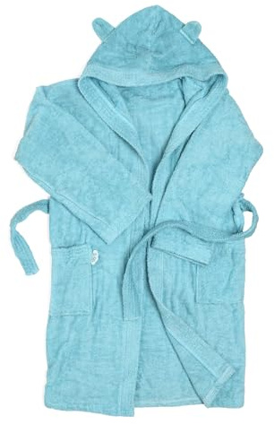 Ti TIN Peignoir Enfant Garçon ou Fille avec Capuche et Poches - Poncho de Bain Ultra-Doux et Absorbant en Coton, Idéal pour l'Heure du Bain, Facile à Laver, Lavable à 30°C