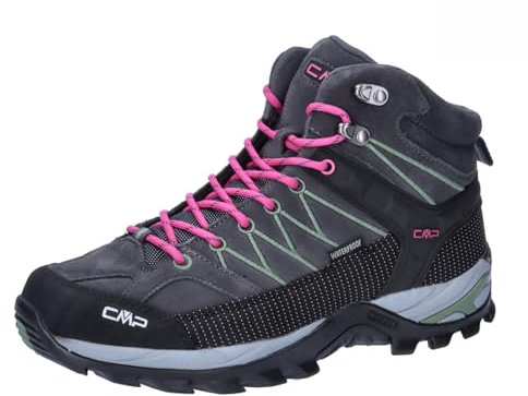 CMP Rigel Mid Wmn Trekking Shoes Wp, Scarpe da trekking Donna, Antracite Mineral Green, 41 EU