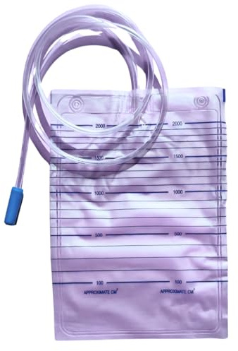 DOC Sacche per Urina Standard 90 cm, Capienza 2000 ml, Senza Valvola Antireflusso e Senza Scarico, Confezione da 30 pz, Tubo 90 cm, 2 Litri (Confezione 30 pz)