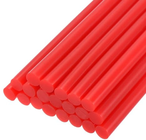 sourcing map 20pcs Hot Glue Sticks for Glue Gun 7mm/0.27-inch x 4-inch Mini Hot Melt Adhesive Glue Stick Dark Red