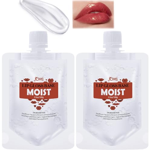 JUYRLE Lipgloss Base, 2 Stück Feuchte Klare Lipgloss Basis (100ml), Feuchtigkeitsspendend Lipgloss-Basisöl Basisgel öl Kosmetik, Glänzend, Non-Stick für Lippenstift DIY Lippenbalsame