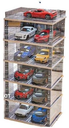 Garage Display Case for Gifts 1:18 simulation car building garage model scene car model acrylic display box car model storage ornaments Gifts Alloy Car Collectors Display Case(Five floors)