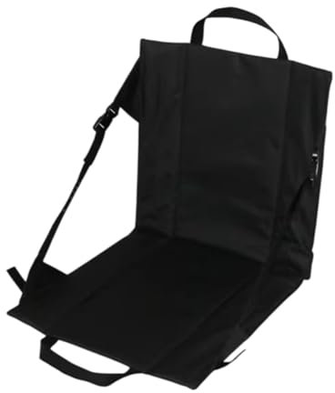 MagiDeal Klappbarer Strandstuhl, zusammenklappbares Sitzkissen, tragbare Sitzmatte, Leichter Stadionsitz, Bodenstuhl für Picknicks, Musikfestivals, Schwarz