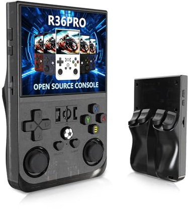 R36PRO Console de Jeu Portable,3.5 Pouces 640x480 Open Source Console Retro, Prend en Charge Plus de 60 émulateurs de Jeux Multiples, Double Système (64GB)