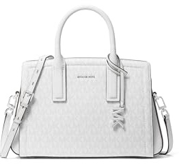Michael Kors Petite sacoche Laila pour femme, Matériel argenté/sergé enduit signature/blanc optique/allum, taille unique